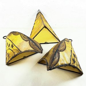 Lote siguiente: Juego de 3 Pantallas Decorativas de Hierro y Lonja