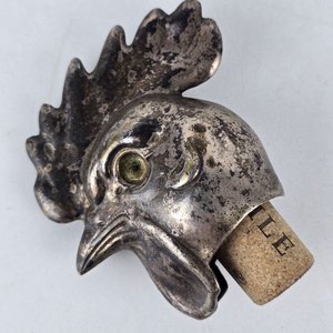 Tapón de Botella con Forma de Cabeza de Gallo Plateado - imagen 2