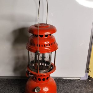 Farol Antiguo Grande Naranja con Vidrio - imagen 4