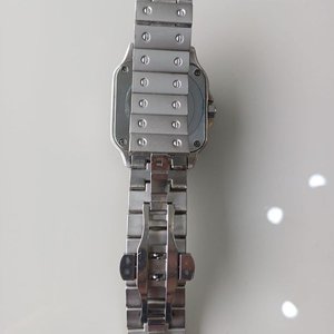 Reloj Cartier Santos Dumont Réplica Acero Caja Cuadrada Fondo Negro - imagen 6