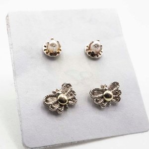 Dos Pares de Tornillos de Plata: Mariposa y Simil Perla - imagen 2