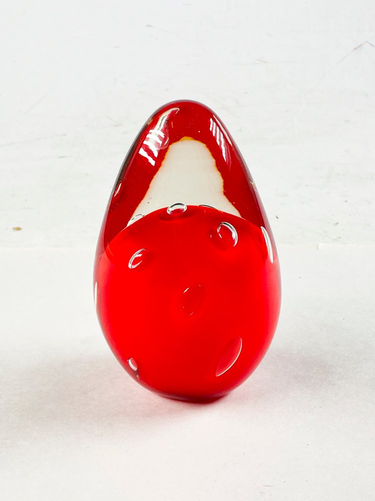 Pisapapeles de Murano Rojo con Burbujas - 18 cm