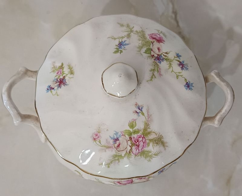 Azucarero de Porcelana INGLESA Johnson Bros. 'OLD CHELSEA' con tapa - imagen 3
