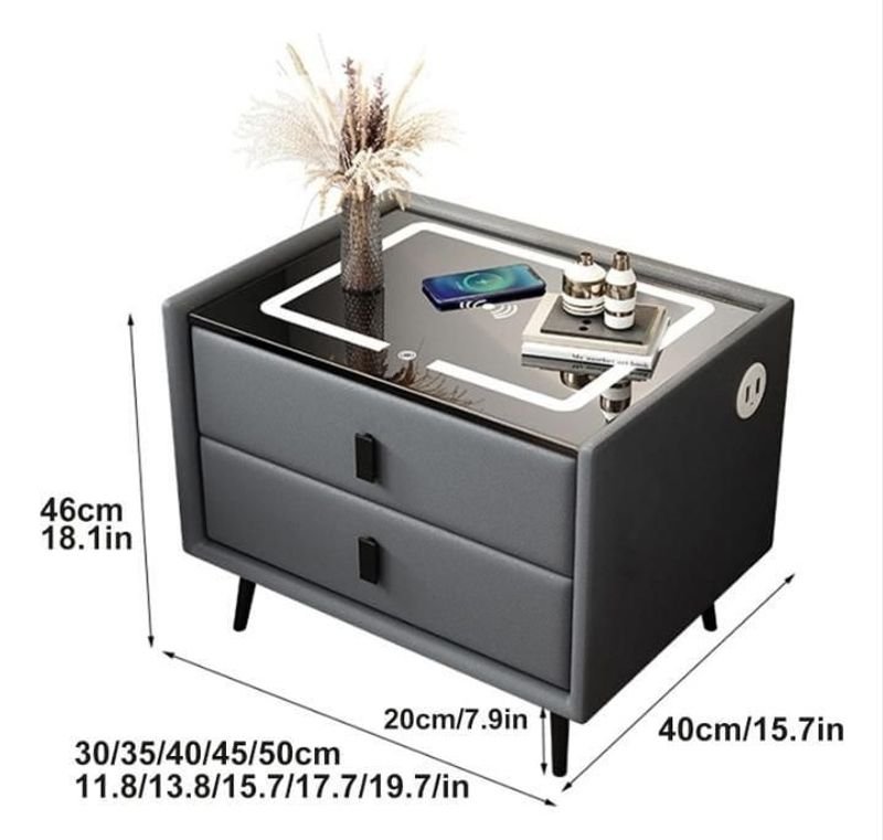 Mesa inteligente con cargador inalámbrico y puerto USB - imagen 1