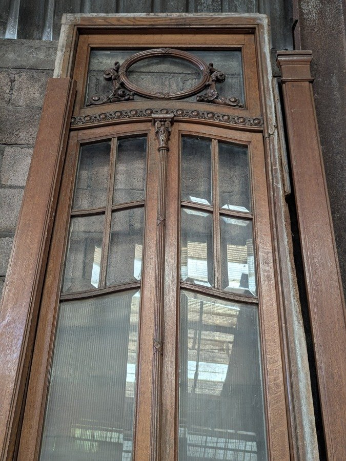Puerta de madera antigua con seis paneles - imagen 7