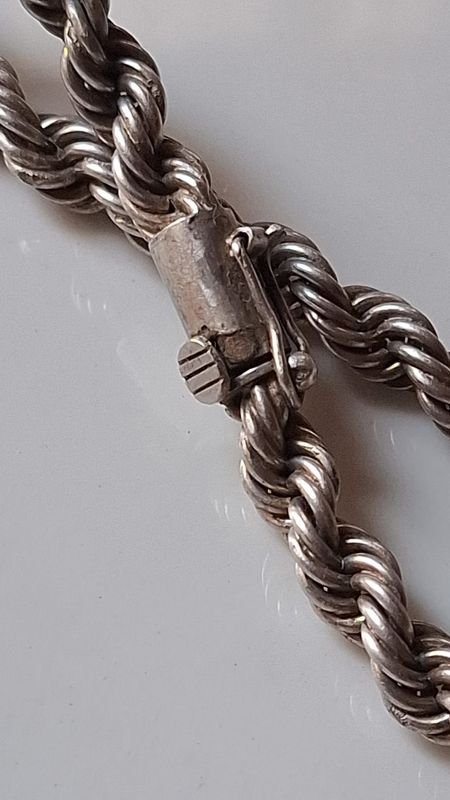Pulsera plata gruesa y pesada con cierre y seguro - imagen 9