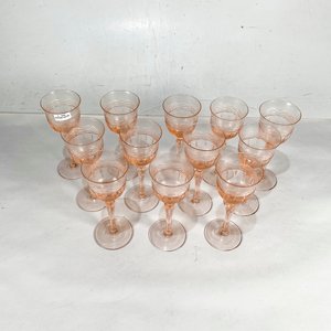 Doce Copas Rosadas Talladas Vintage - imagen 3