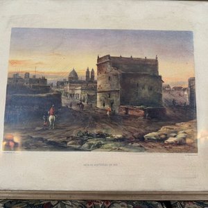 2 Láminas Coloniales Enmarcadas: Inglesa y Vista de Montevideo - imagen 4