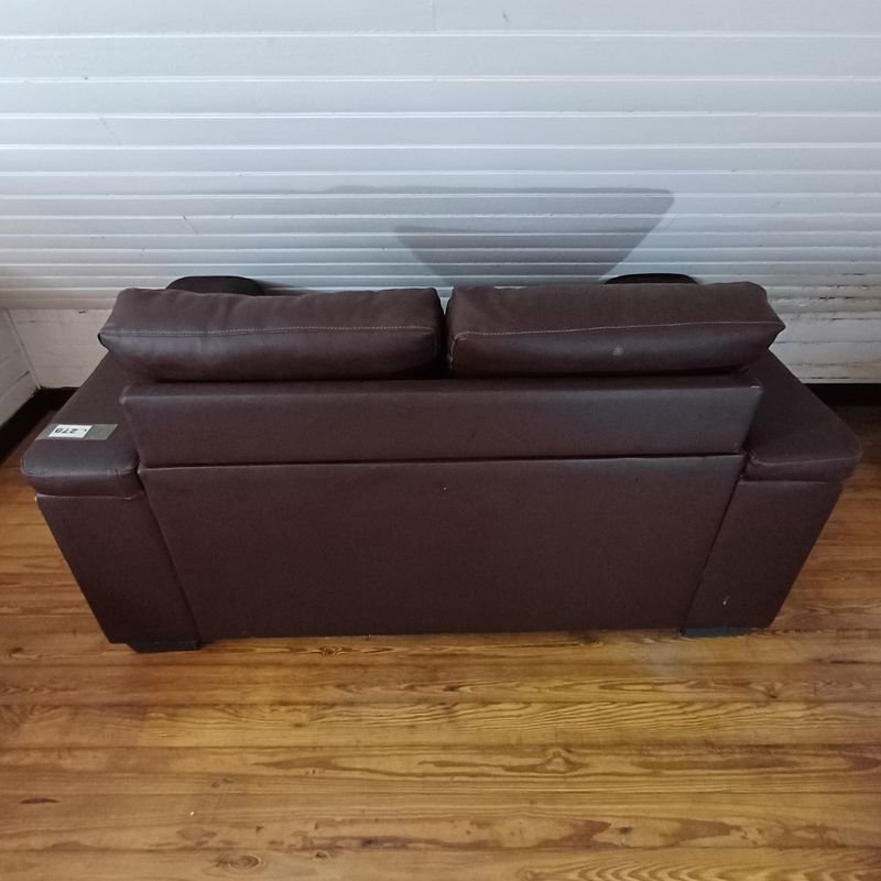 Sillón de 2 cuerpos en cuerina, cuero marrón - imagen 7