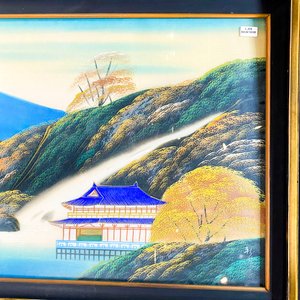 Cuadro Decorativo Oriental con Monte Fuji y Pagoda - imagen 3