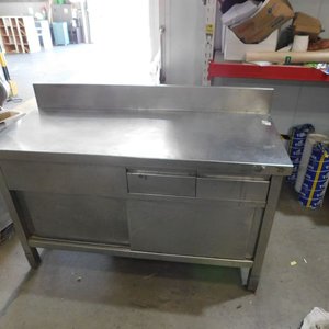 Mesa de trabajo de acero para gastronomía con cajones - imagen 8