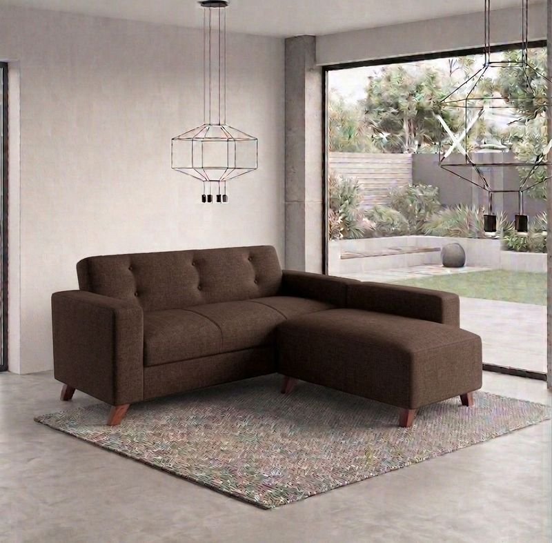 Sofá Chaise Longue de 2 Piezas Color Marrón