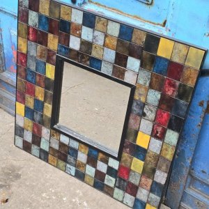 Espejo de Diseño "Patina Squares Mirror" Cuadrado Multicolor - imagen 2