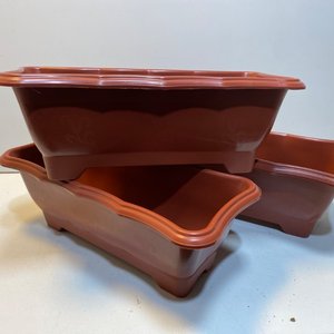 3 Macetas Jardineras Plásticas Terracota Arqplast 38x17x14cm - imagen 1