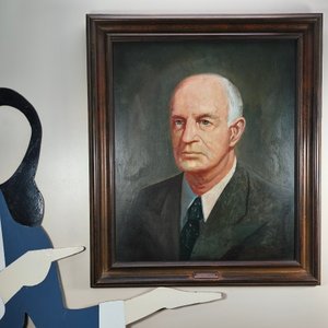 Óleo Retrato Dr. Conrado H. Hughes, Marco Patinado, 1904-1983 - imagen 6