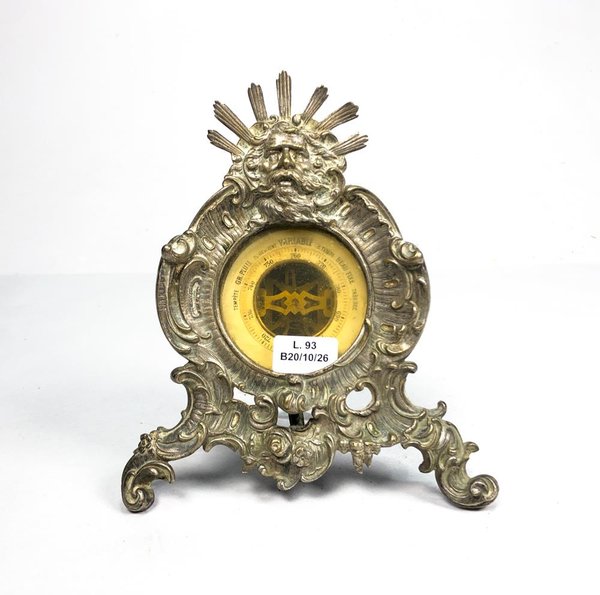 Pluviómetro de Bronce Labrado con Rostro y Rayos - imagen 1