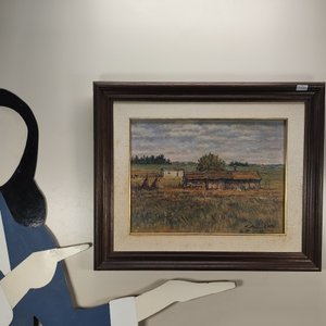 Óleo "Escena de Campo" de Fernando Amaral, firmado y fechado 2001 - imagen 5