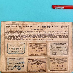 Documentos y Pólizas de Seguro de "La Uruguaya" - Año 1938 - imagen 6