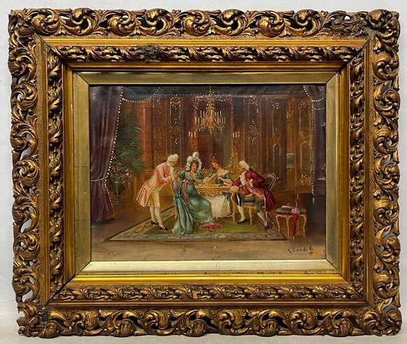 Lote anterior: Pintura de escena familiar por A. Lendi
