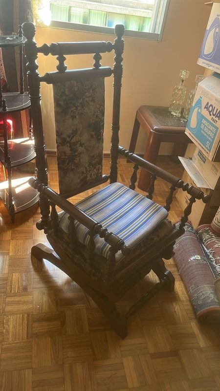 Antigua Reposera de madera maciza para decorar - imagen 2