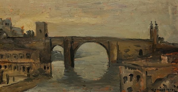 Óleo "Puente de Florencia" de Horacio Torres, 1960 - imagen 1
