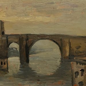 Óleo "Puente de Florencia" de Horacio Torres, 1960 - imagen 1