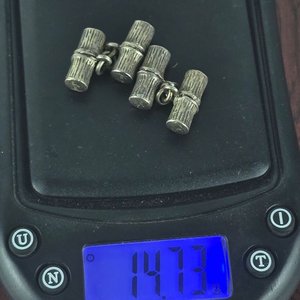 Par de Gemelos de Plata con Diseño de Bambú - imagen 4