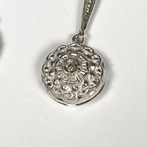 Par de Caravanas Largas de Plata y Oro 18k con Brillantes - imagen 3