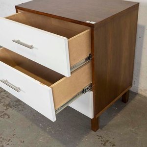 Cajonera de MDF Melamínico Blanca y Marrón con Tres Cajones - imagen 2