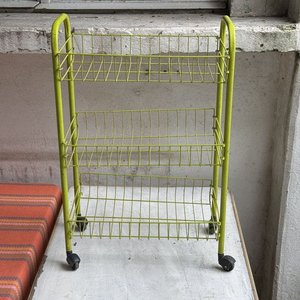 Carrito Organizador Verde Lima con 3 Bandejas Rejilla y Ruedas - imagen 5