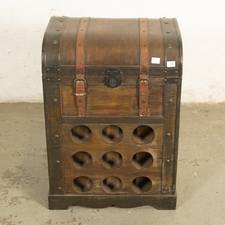Botellero Baúl Superior de Madera con Capacidad para 9 Botellas