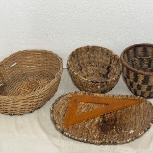 Juego de Cestas y Canastos de Mimbre y Fibra Natural - imagen 13