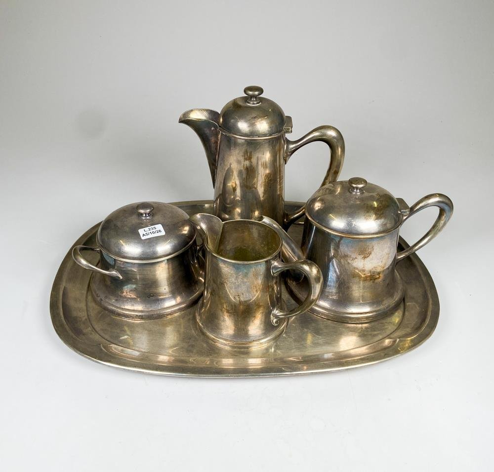 Juego de Té y Café Christofle en Metal Plateado con Bandeja Oval