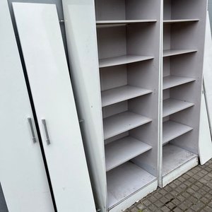 2 Muebles Multiusos Blancos en MDF con Puertas y Estantes - imagen 5
