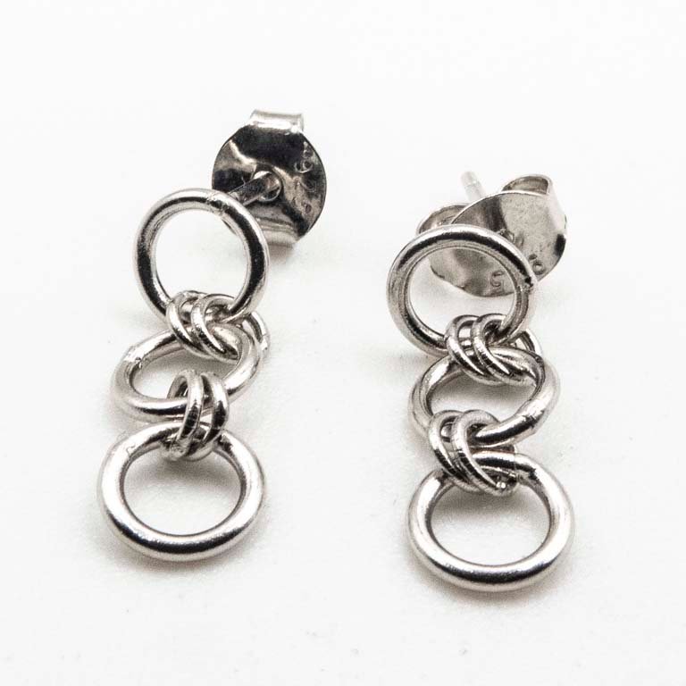 Aritos Colgantes de Plata 925 con Diseño de Cadenas