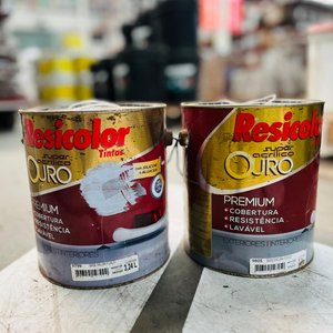 Lote siguiente: Lote x2 Latas Pintura Acrílica Resicolor Ouro Premium 3.24L