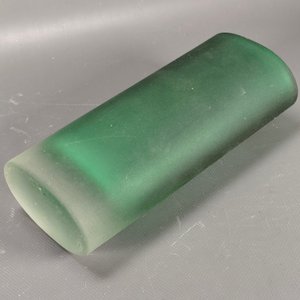 Florero Ovalado Vidrio Grueso Verde Esmerilado Alto 22cm - imagen 5