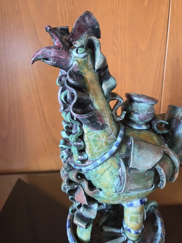 Figurita de cerámica de gallo, posiblemente nacional - imagen 6