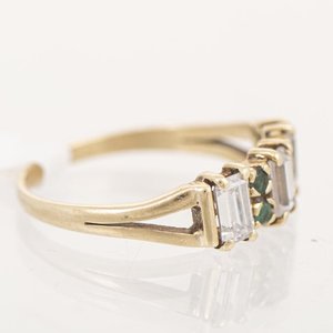 Anillo Oro 18k con Piedras Verdes y Circonias - imagen 2