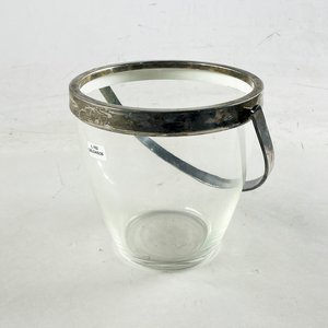 Hielera hialina con asa y virola de metal 19,5 cm - imagen 1