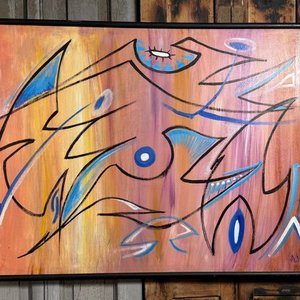 Obra de Arte "Fauna entre Líneas" de Alicia Oronoz - Acrílico 60 x 80 cm - imagen 1