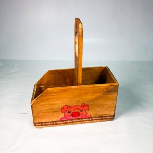 Matera de Madera con Diseño de Cerdo y Asa - imagen 4