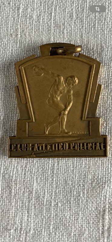 Medalla Club Atlético Policial "Recuerdo de la 1ra Vuelta Ciclista del Uruguay 1939" Firmada Tammaro