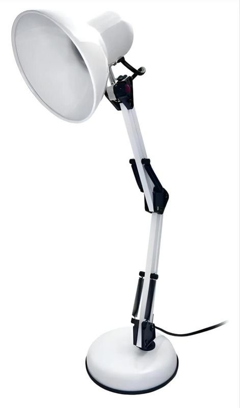 Lámpara de escritorio con base blanca y sombra ajustable - imagen 2