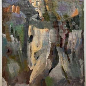 Clarel Neme "Personaje Posando" Óleo sobre Tela 80 x 60 cm - imagen 2