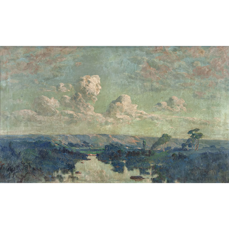 Lote anterior: Paisaje de campo. Óleo sobre tela, 73 x 123 cm. Firmado abajo izquierda