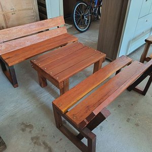Lote anterior: 7070 juego de patio en madera nuevo bancos de 110x39 y mesa 52x74x43