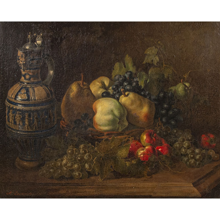 Pintura de Naturaleza Muerta por A.Lacauchie - Óleo sobre Tela