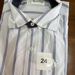 Camisa Rayada Celeste Talle S Marca Martellotti - imagen 2