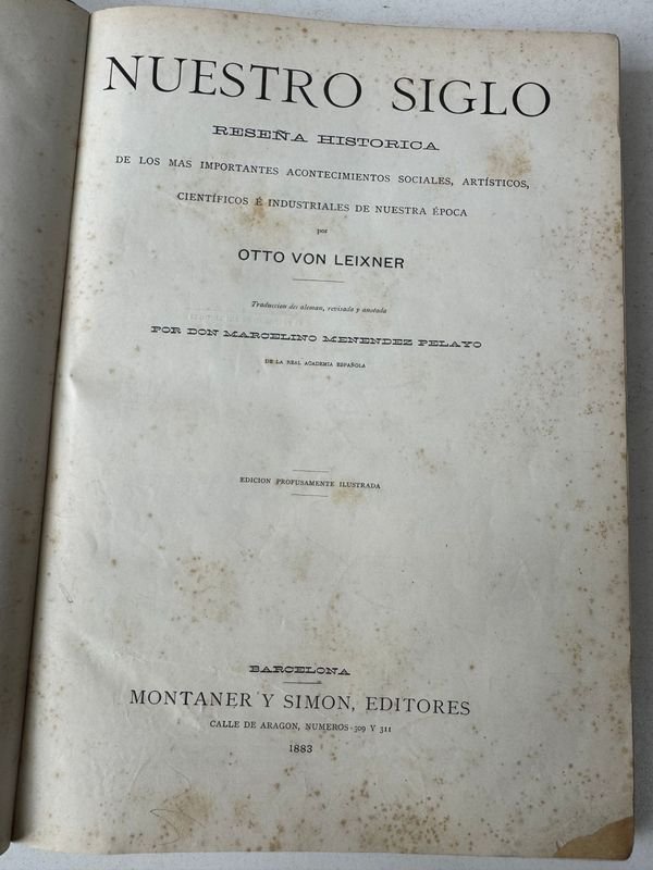 Libro antiguo de historia: NUESTRO SIGLO RESEÑA HISTORICA - imagen 2